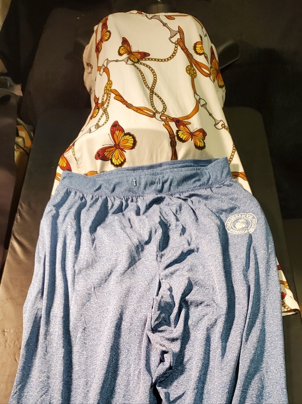 Full Circle White/butterfly Size Xl Dress &Caribbean Co. Blue Size Xl Sweatpant